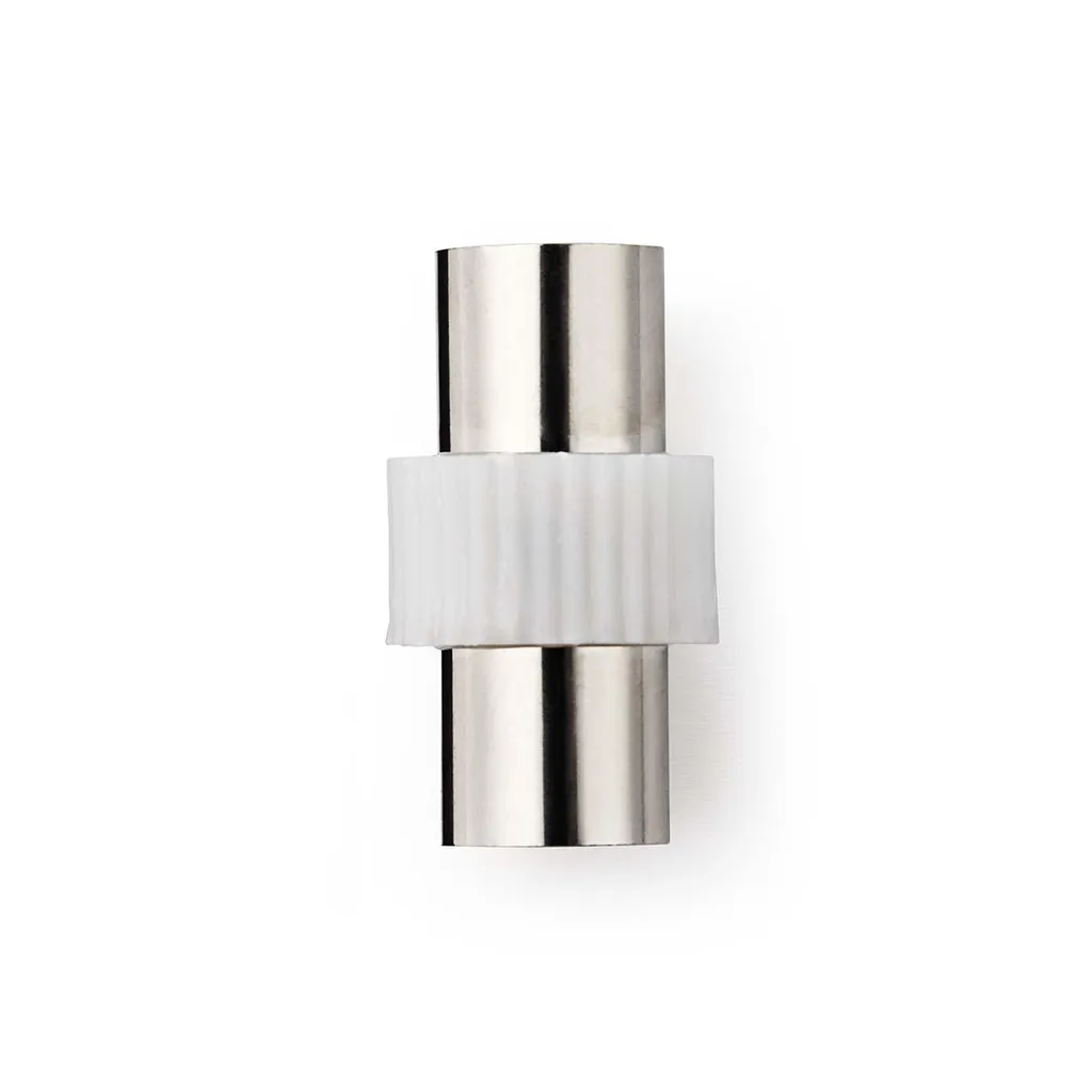 Connettore TV IEC Femmina 75 Ohm | Adattatore Coassiale Nichelato Bianco - 4