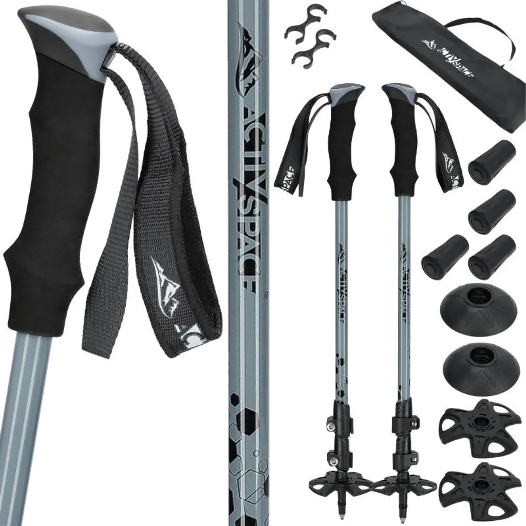Bâtons de trekking réglables gris - Modèle Standard K01 robuste