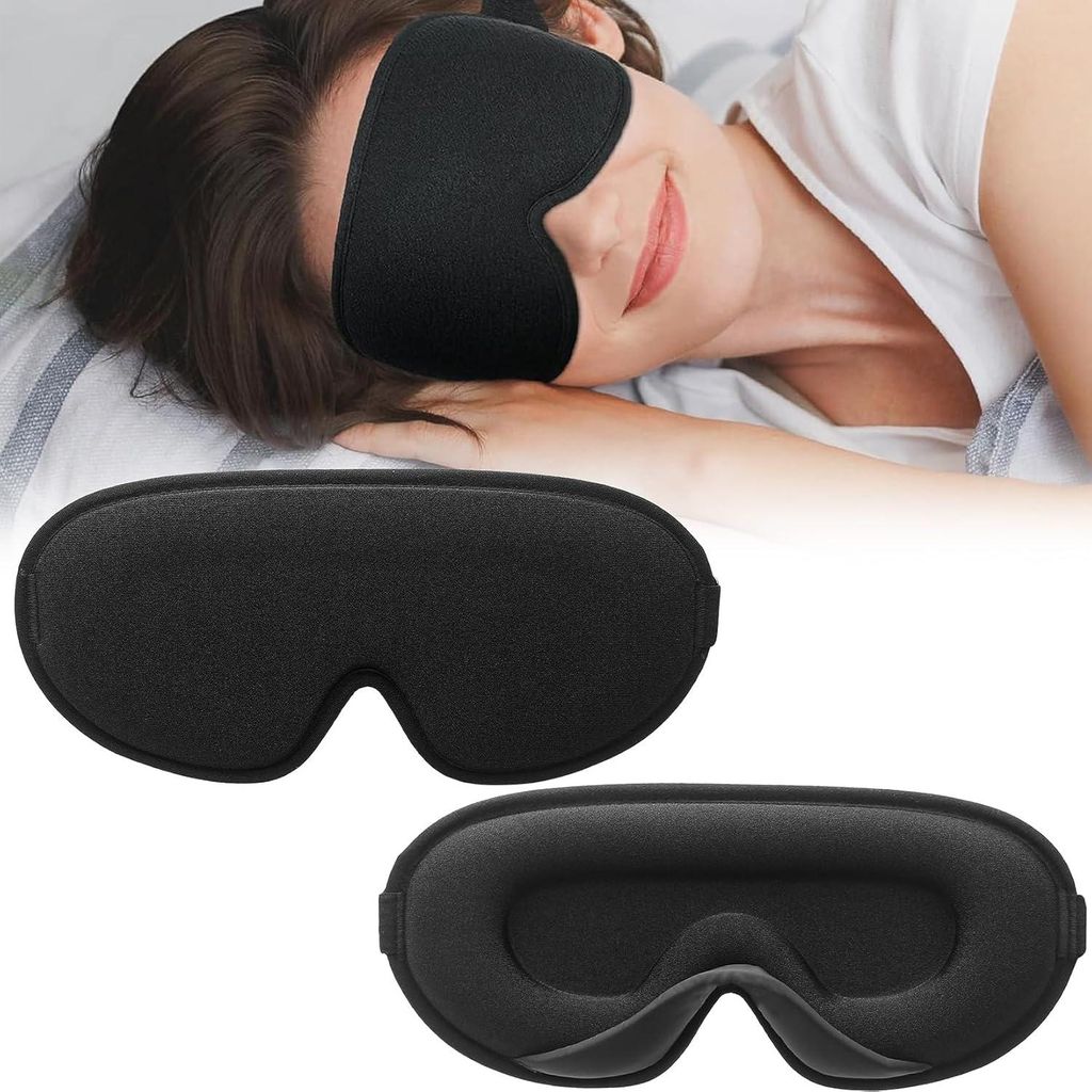 3D Augenmaske - Atmungsaktive Schlafmaske für Seitenschläfer - Verstellbar