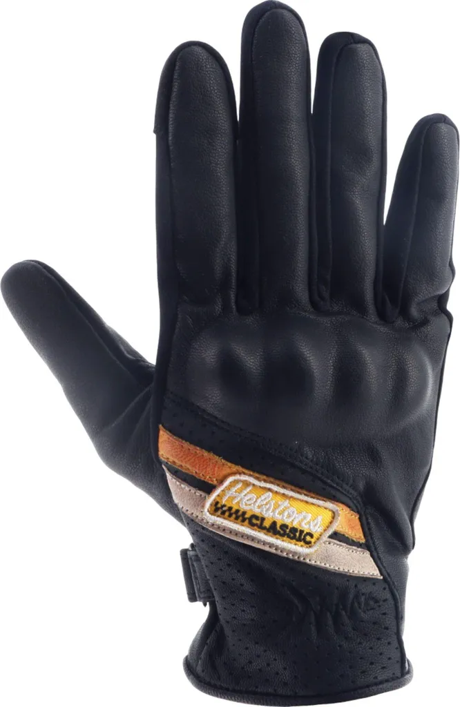 Gants de moto été Helstons Cars Air cuir ventilé noir or pour homme T13