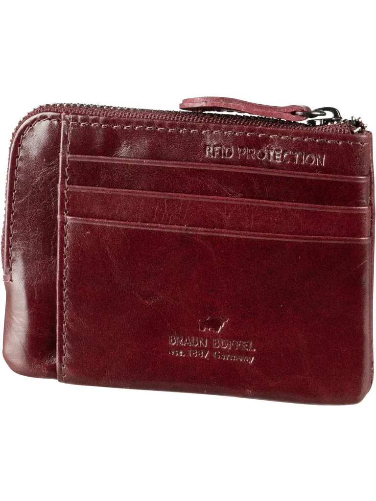Étui Cuir Arezzo RFID Rosso : Sécurité et Style Mini Wallet 3 Chaines - 8