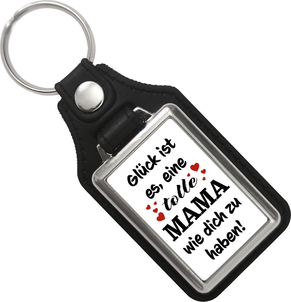 Tolle Mama Glück Schlüsselanhänger mit Kunstleder-Anhänger