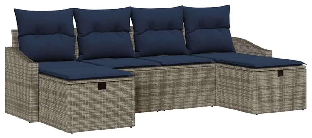vidaXL Sofa Set mit Kissen 5 pcs Poly-Rattan