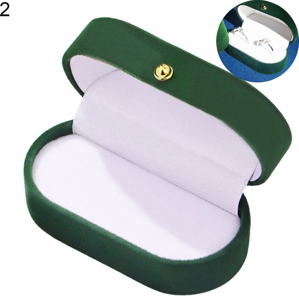 Schmuckkasten Deckel mit Anti-Kratzer-Flanell-Samt-Verlobungsringkasten für Geschenke-Atrovirens 2