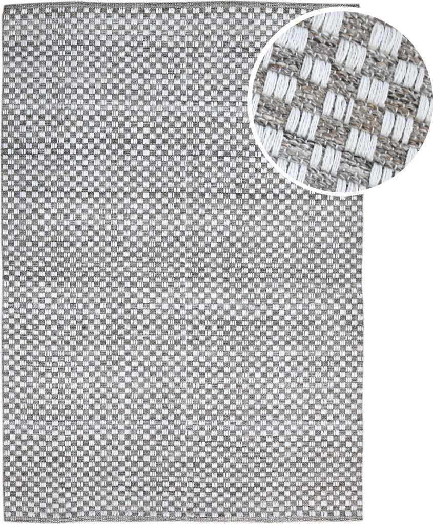 AXI Cyprus Outdoor-Teppich, Braun, Rechteckig | Gartenteppich für kleine Sitzbereiche / Bistro-Set | Außenteppich für Garten / Balkon / Terrasse