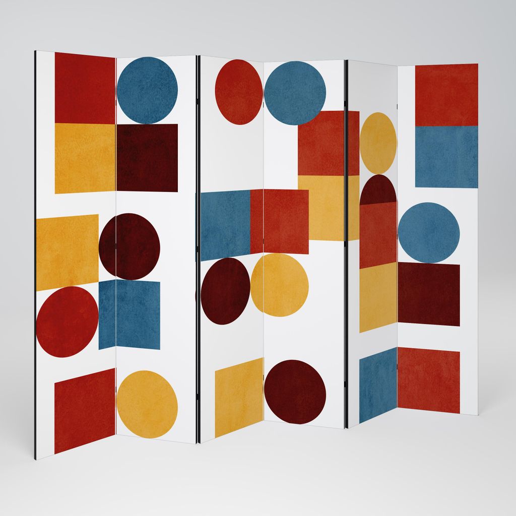 SpaceRebels Paravent Raumteiler - 6-teilig Raumtrenner, Druck 1-Seite - Raumtrenner - Trennwand Wohnung - Room Divider - Spanische Wand Deko Modern...