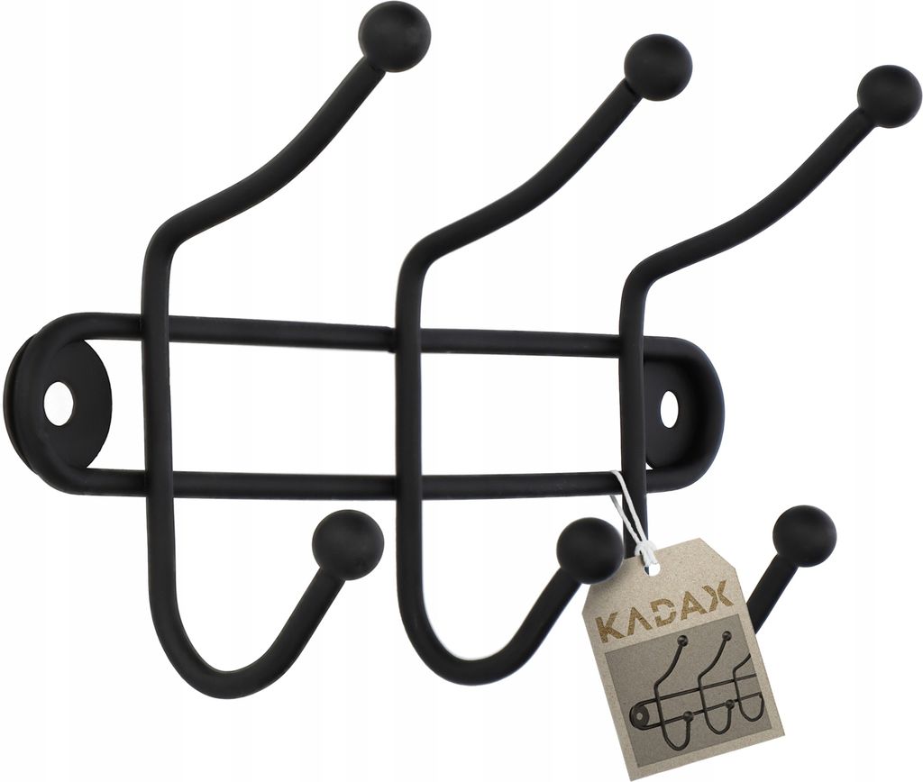 KADAX Wandgarderobe "Briare" Garderobenhaken aus Stahl, matt, Schwarz, 3 Haken