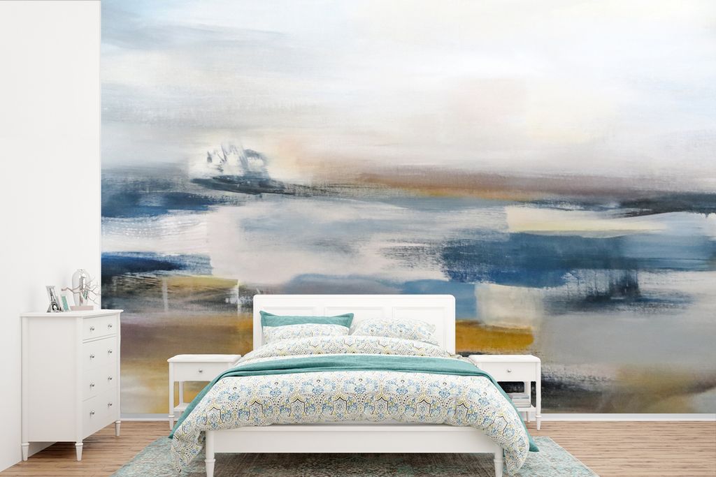 MuchoWow Fototapete für Wohnzimmer oder Schlafzimmer Wandtapete Vinyl Motivtapete Ölgemälde - Abstrakt - 330x220 cm - Fototapeten