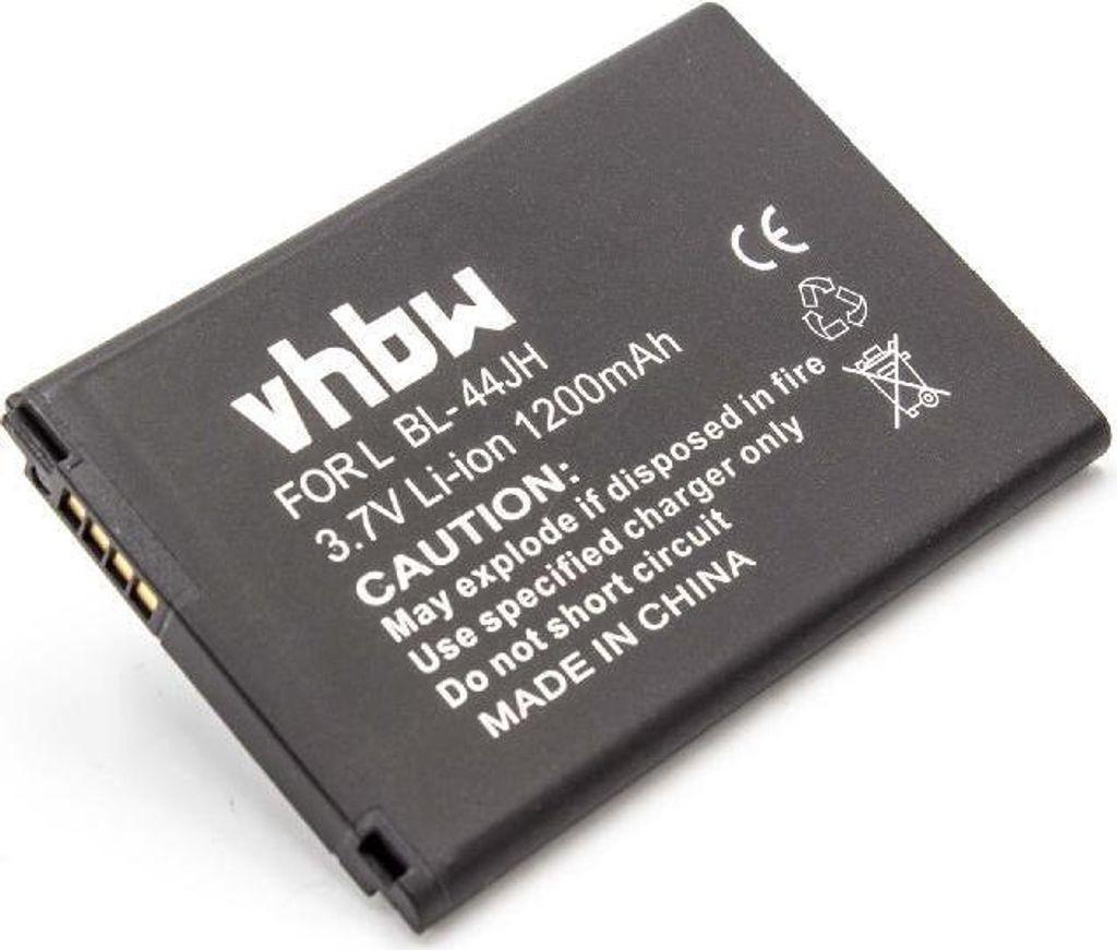 vhbw Akku Ersatz für LG EAC61878801 AAC, EAC61878801, EAC61839006, EAC61839001, BL-44JH für Handy Smartphone Telefon (1200 mAh, 3,7 V, Li-Ion)