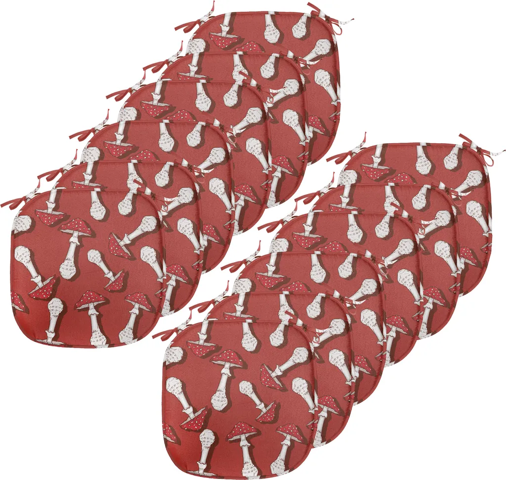Offerta 12 Cuscini Sedie ABAKUHAUS 40x40 Impermeabili Rosso Terra