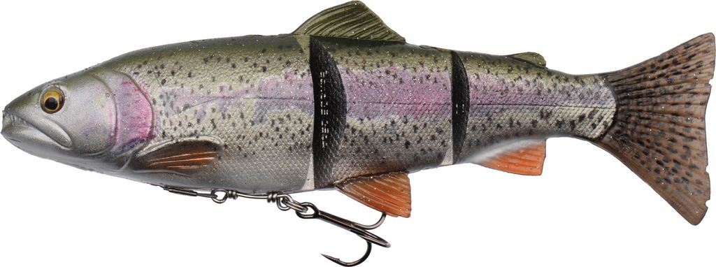 Savage Gear 4D Line Thru Trout - Gummiforelle Gummifisch, Farbe:Rainbow, Länge / Gewicht /Schwimmverhalten:25cm / 193g / moderat sinkend