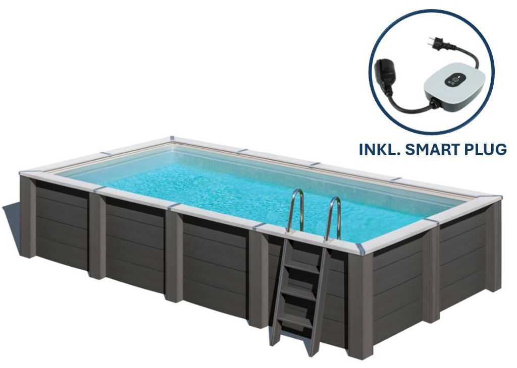 GRE Rechteckiger Composite-Pool KPCOR60T – 595 x 315 x 126 cm, Komplettset