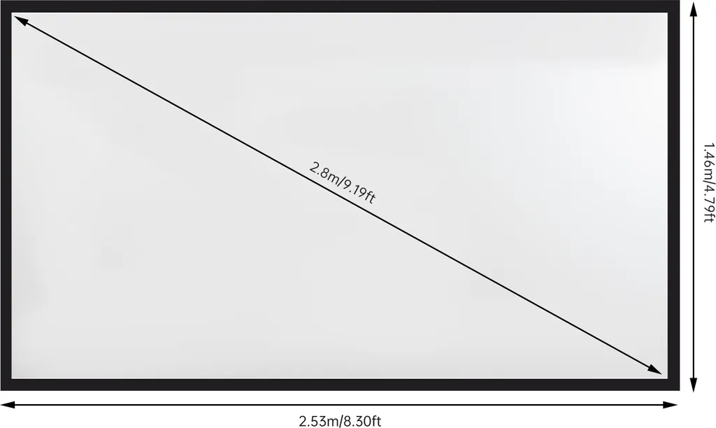 Écran de projection 110 pouces 16:9 avec cadre robuste en aluminium