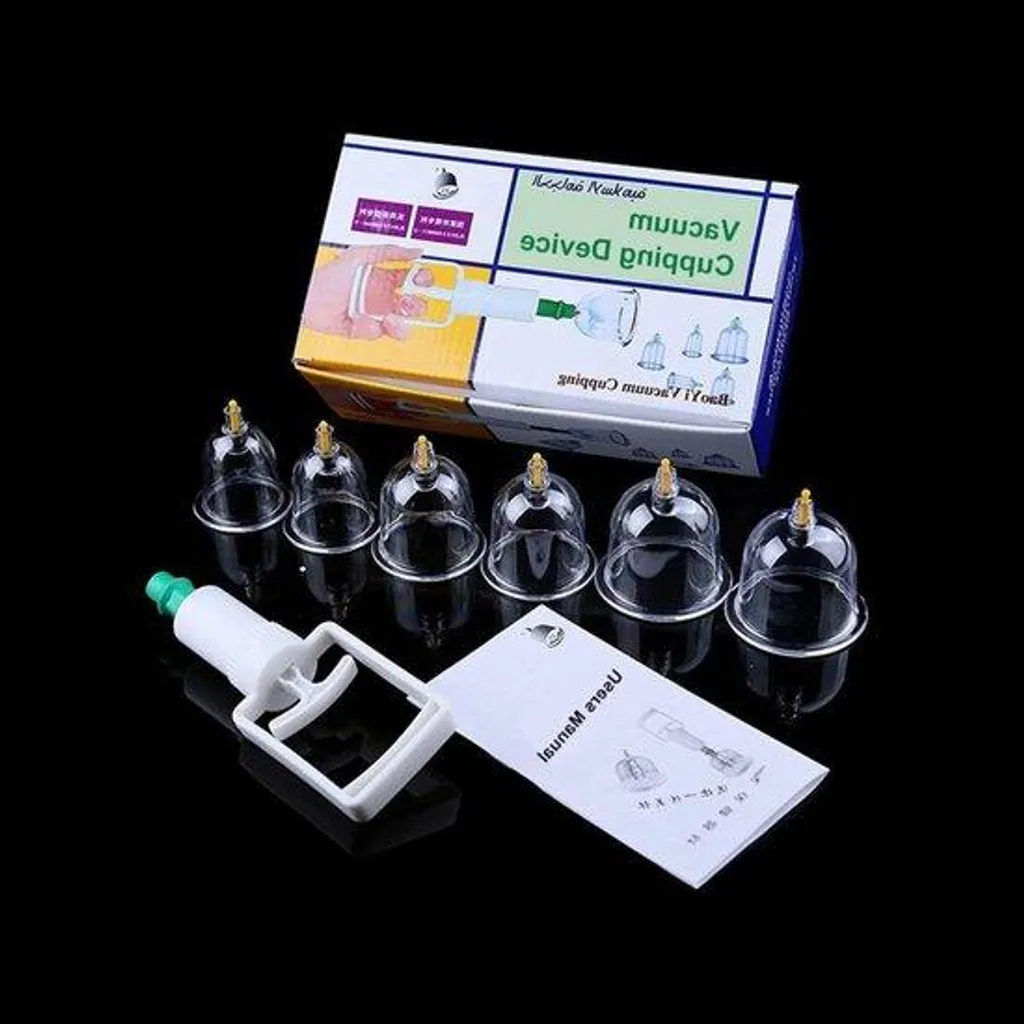 Massage anti-cellulite à domicile avec kit 6 ventouses et pompe manuelle