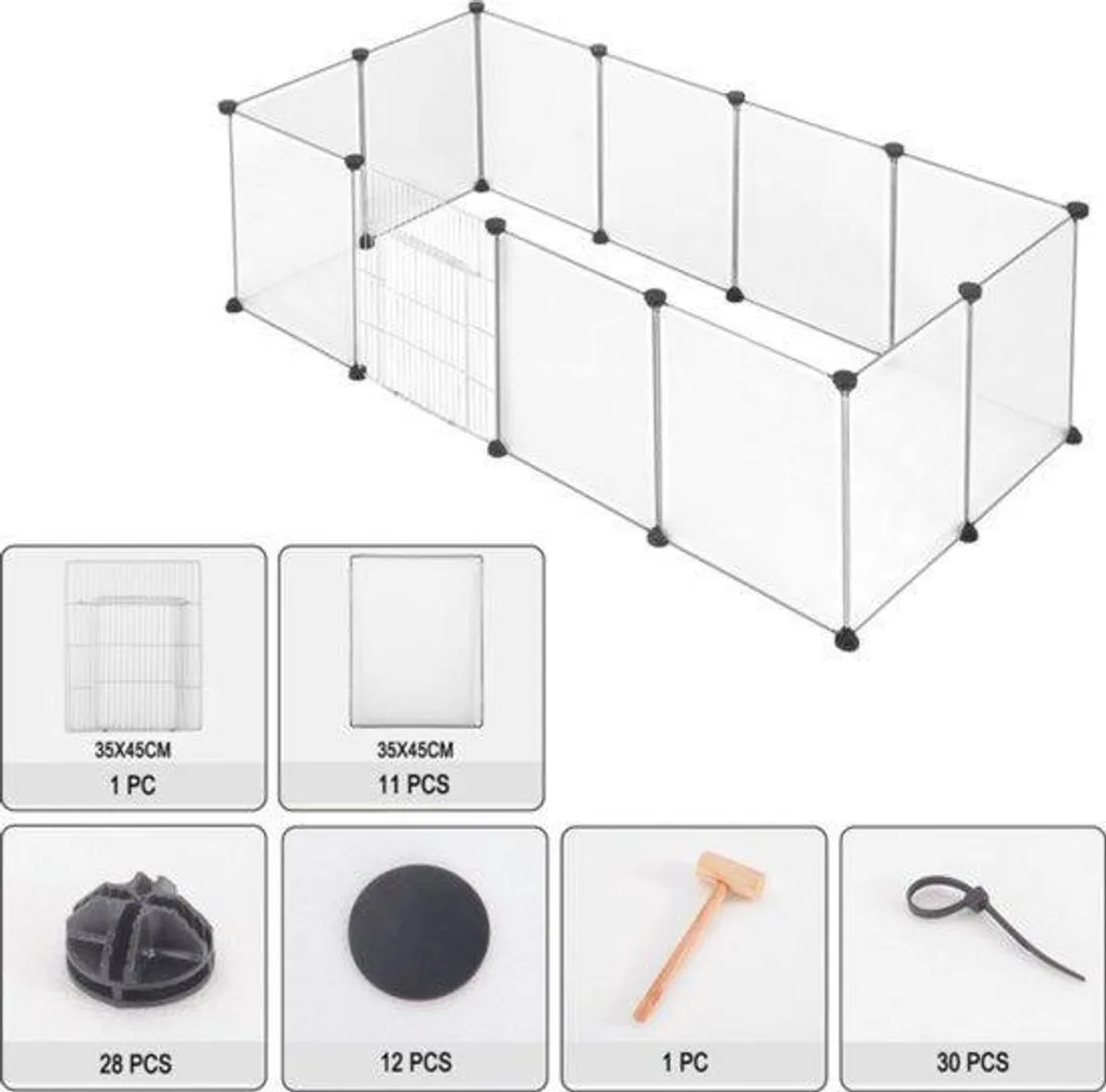 Cage chat robuste en métal blanc - Grande taille 142cm - Usage intérieur