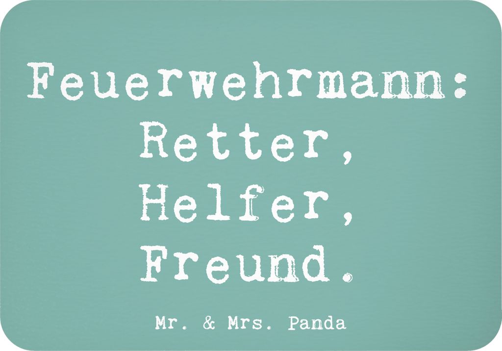Mr. & Mrs. Panda Kühlschrankmagnet Spruch Feuerwehrmann Rettungsheld - Meeresbrise - Geschenk, Held, Gemeinschaft, Bedanken, Danke sagen, rechteck...