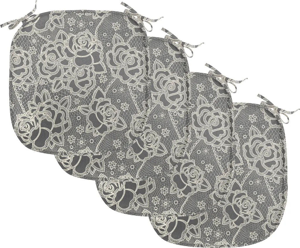 Set 4 Cuscini per Sedie Lavabili ABAKUHAUS Rose Tortora 40cm