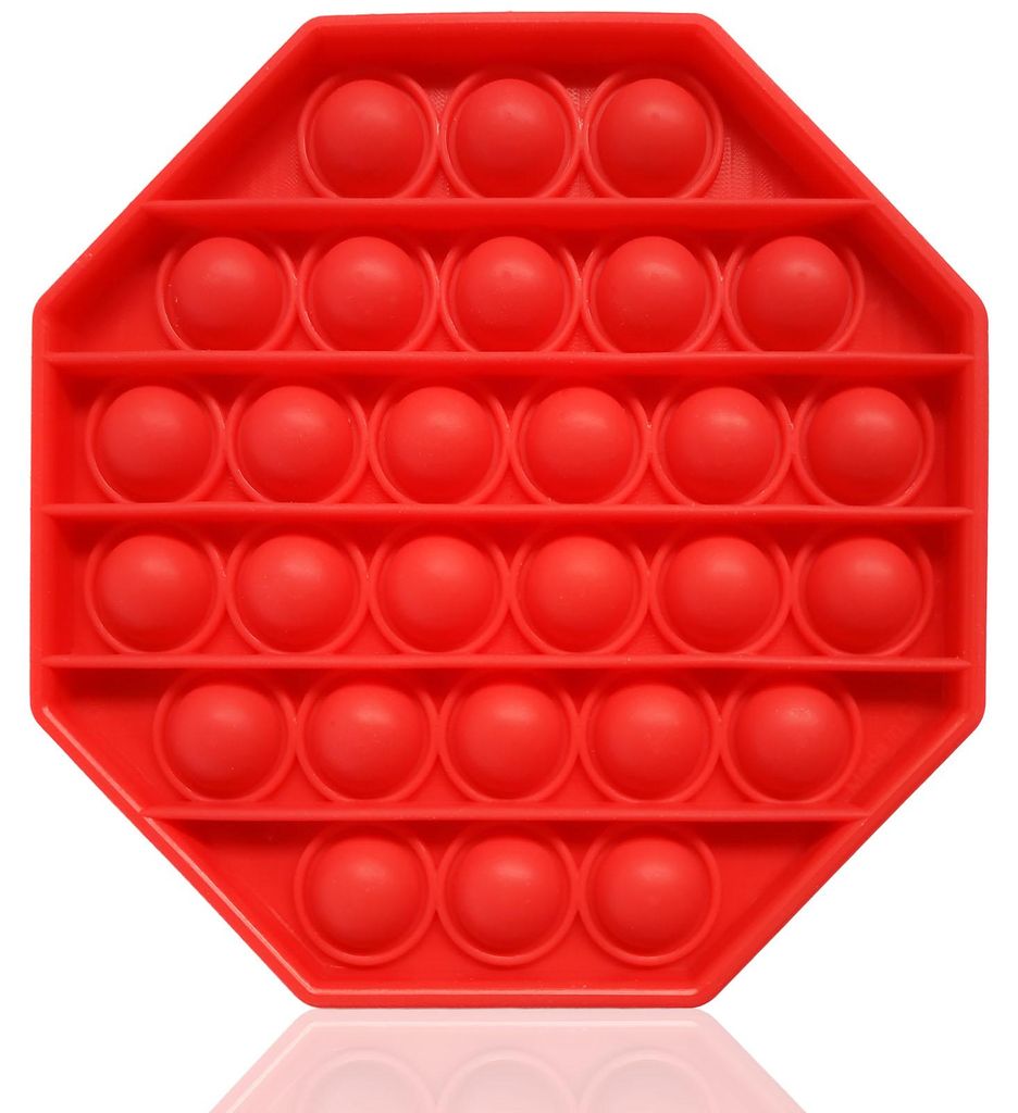 Fidget Toy Push Pop Bubble - Anti Stress Spielzeug - Achteck Rot