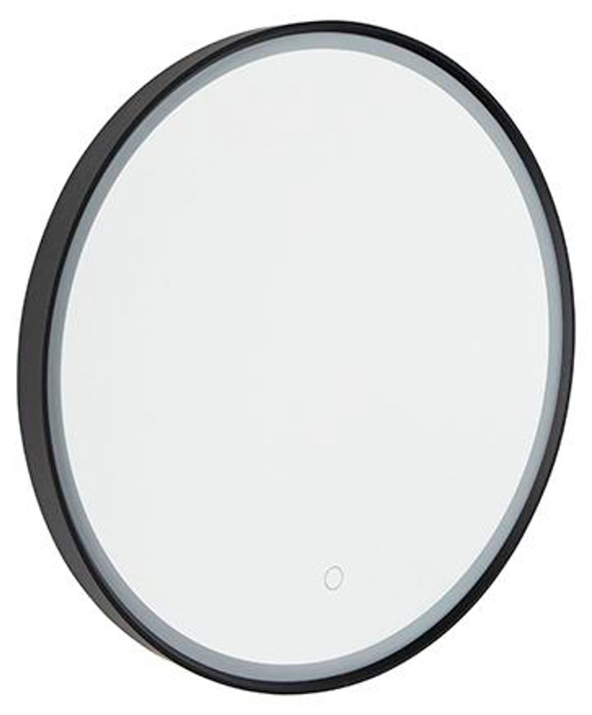 Badezimmerspiegel Schwarz 50 cm inkl  LED 3 Stufen Dimmbar Produktbild 
