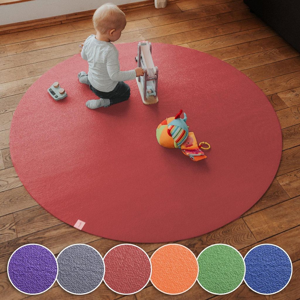 Runde Krabbelmatte Sanosoft Rot 160cm
