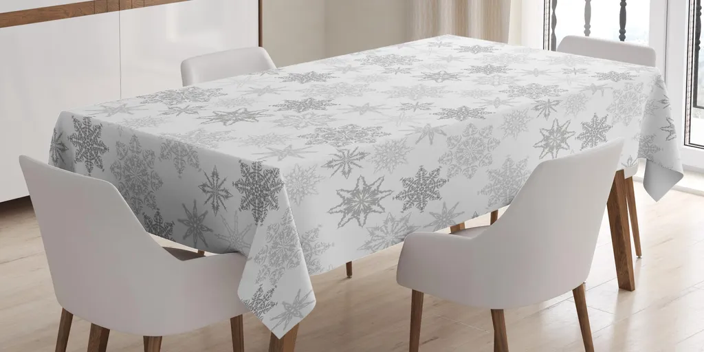 Tovaglia Invernale Poliestere 140x240 ABAKUHAUS Grigio Bianco