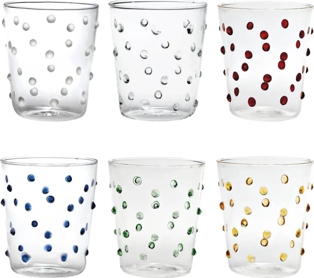 Zafferano Party Tumbler 45cl Set 6 Bicchieri Multicolore Vetro Borosilicato
