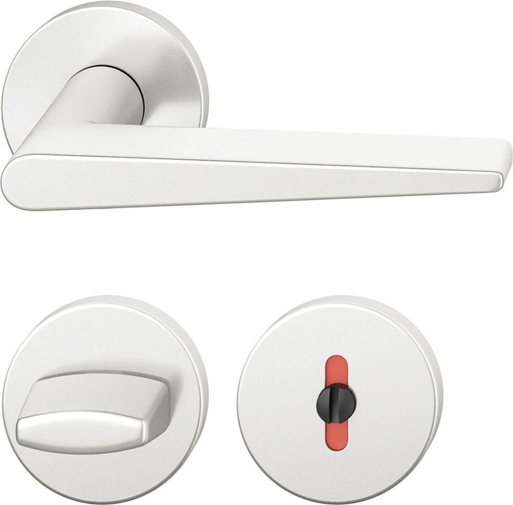 FSB Drückergarnitur 12 1005 ASL auf Rosette WC - Aluminium silber eloxiert