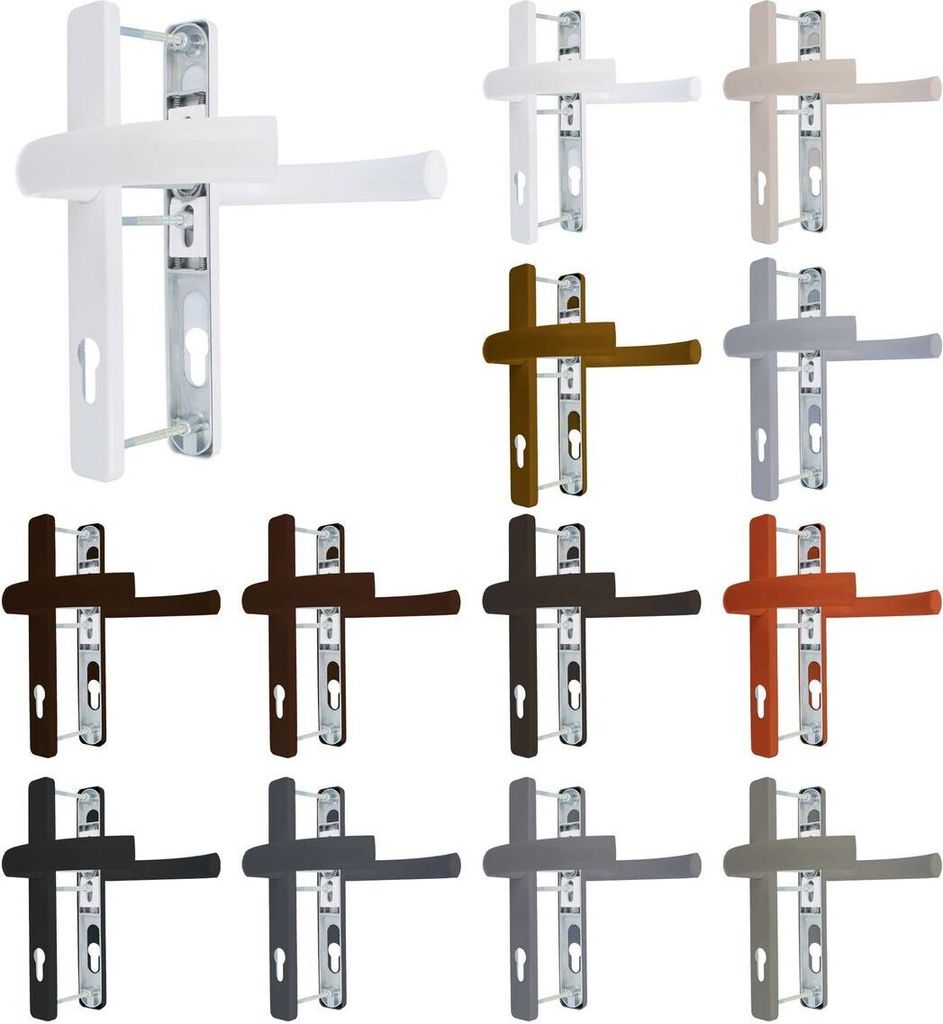 Premium Drückergarnitur Jupiter DHS 92mm - Rechteckig - Griff-Griff, Farbe:Schwarz RAL 9005, Schildbreite:52mm