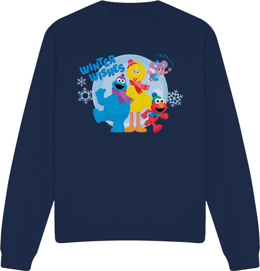 Sesame Street - "Winter Wishes" Sweatshirt für Herren/Damen Uni TV27888 (M) (Marine)
