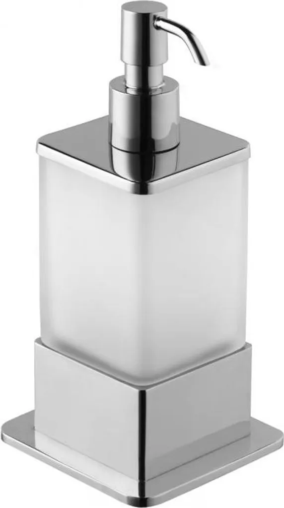 Distributeur de savon liquide en verre pose libre PLAZA 8x8x16,5 cm