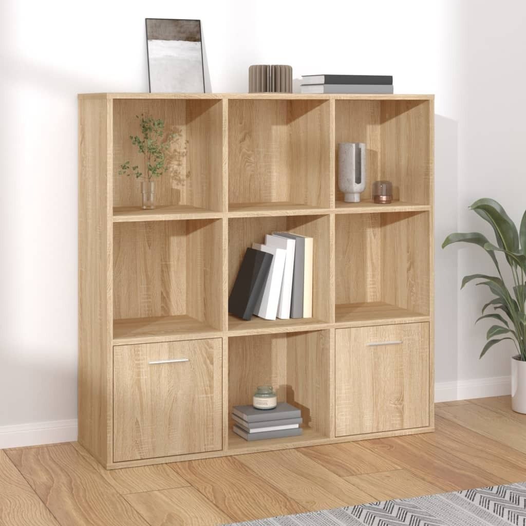 The Living Store Bücherregal Sonoma-Eiche 98x30x98 cm Holzwerkstoff