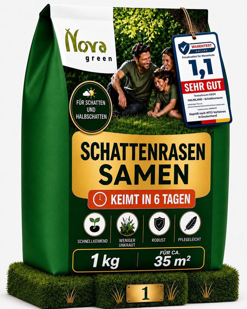 Premium Schattenrasen Rasensamen schnellkeimend  1 kg = Produktbild 