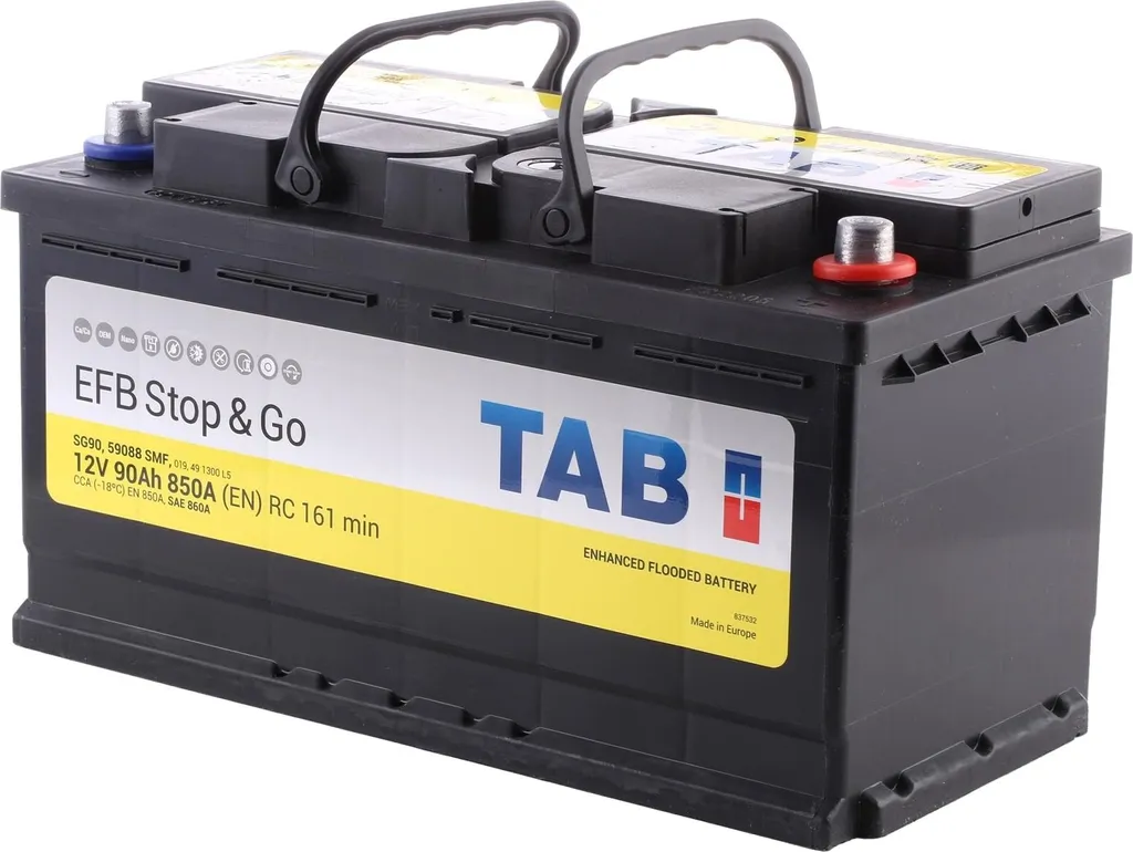 Batterie 12V 90Ah 850A : idéale pour trajet urbain et Start-Stop auto