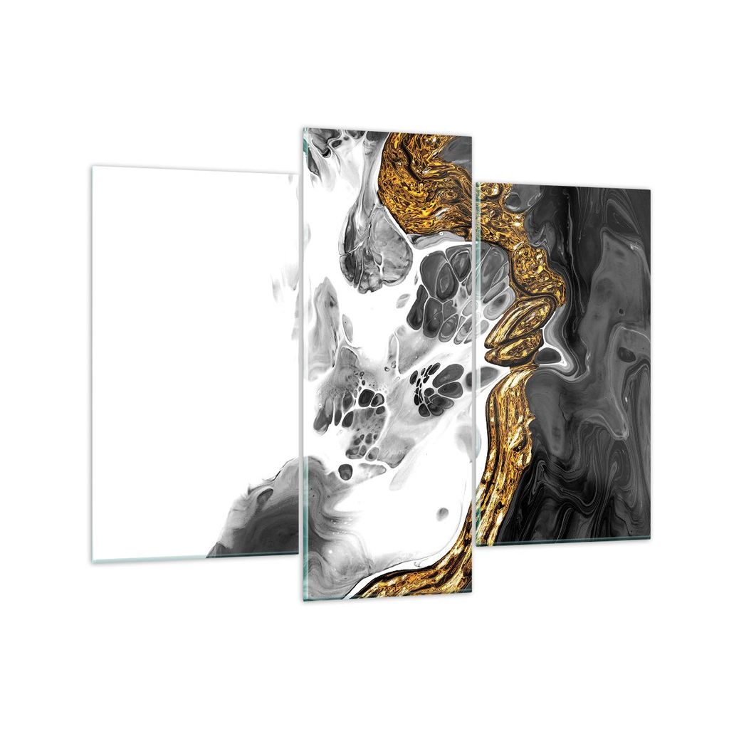 Bilder auf glas - 3 Teile - Abstraktion verschüttet Kontrast - 130x100cm - Glasbilder - Wandbilder - Bilder - Wanddekoration aus Glas - Glas Bilde...