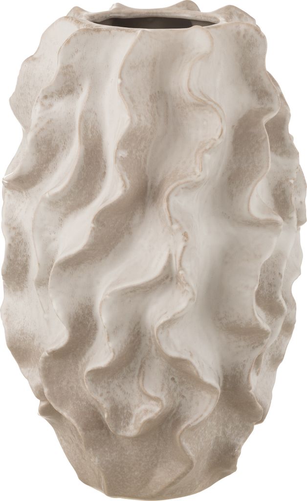 J-Line Vase Abstrakt Wellen Ton Beige Large