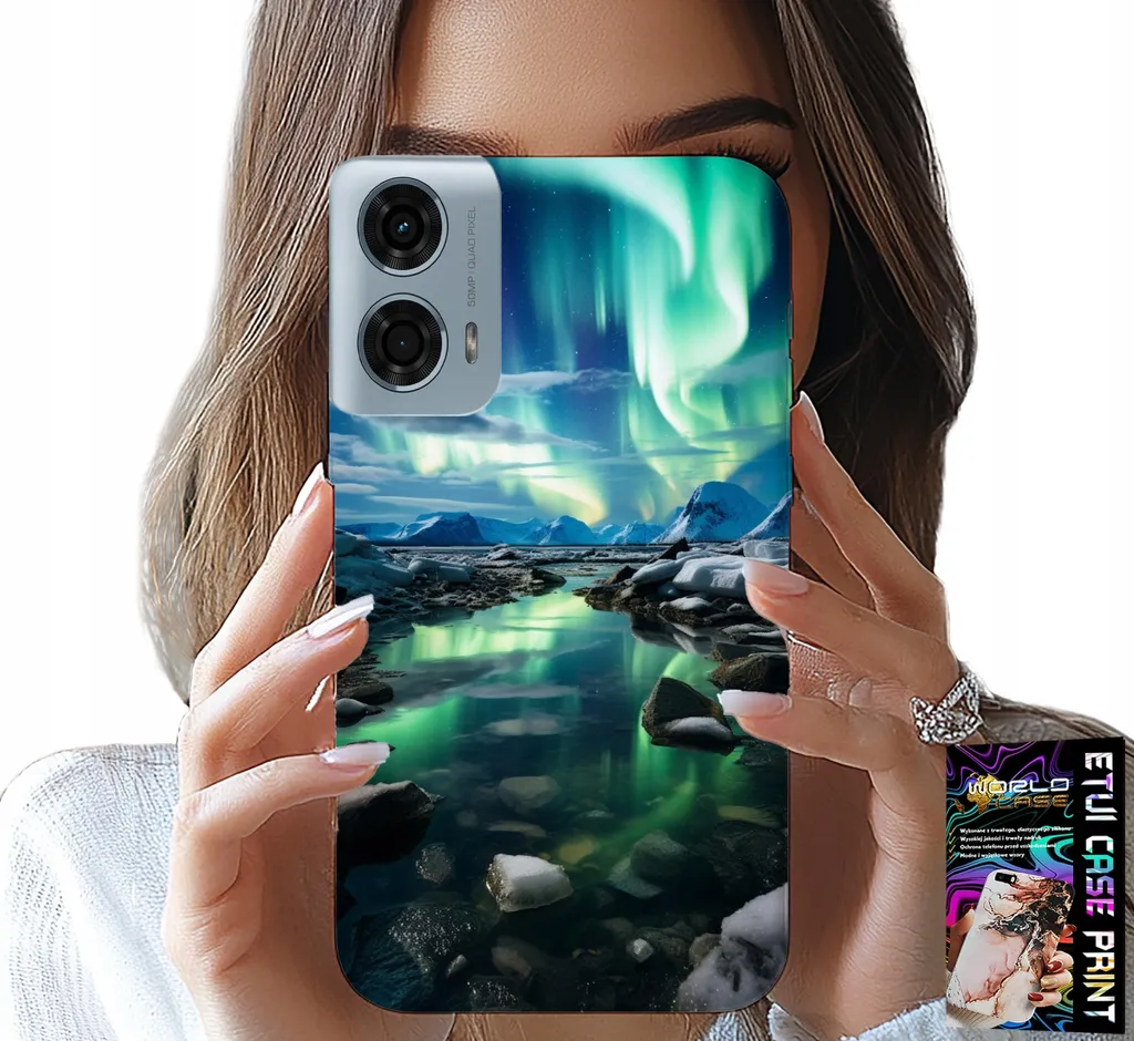 Custodia per Motorola Moto G85 5G - Alaska Aurora Boreale Stawik Case + Vetro