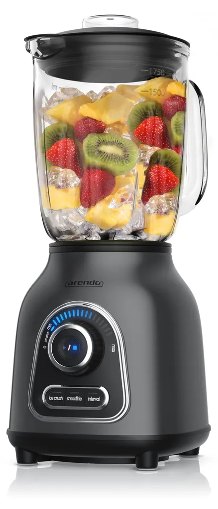Mixeur 1400W Fonction Ice Crush avec Bol en Verre 1,75L Acier Inoxydable