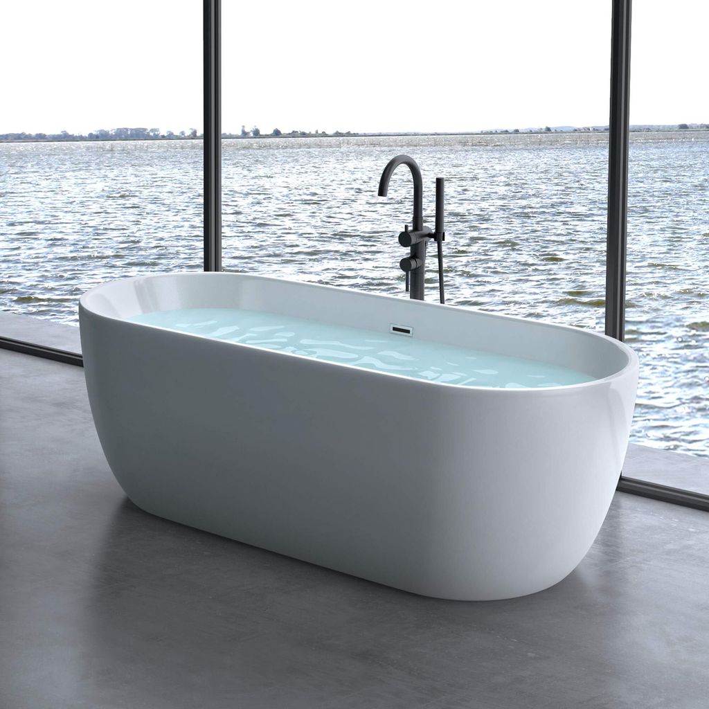 doporro Design Badewanne 170 x 78 x 60 cm Vicenza518 freistehend Weiß