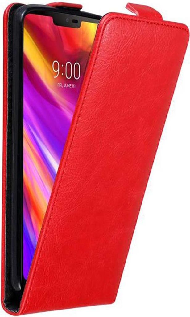Cadorabo Hülle für LG G7 ThinQ / FIT / ONE Schutz Hülle in Rot Flip Etui Handyhülle Case Cover