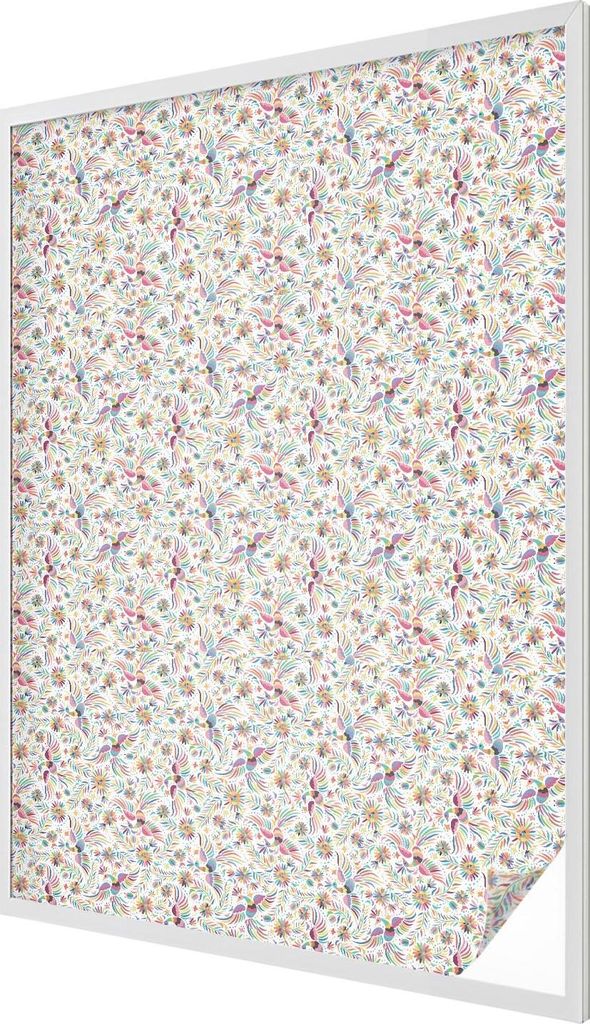 Buntglas Fensterfolie – 146x100 cm – Stained-Glass Design – blickdichte dekorative Sichtschutzfolie – selbstklebend, UV-Schutz – Farbenfr...