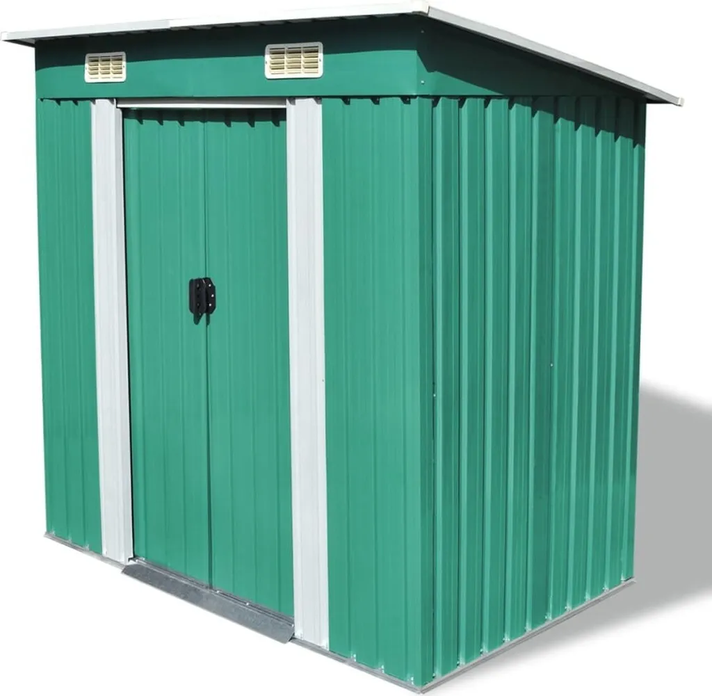 Cabanon de Jardin en Métal Vert - Remise à Outils Étanche et Durable
