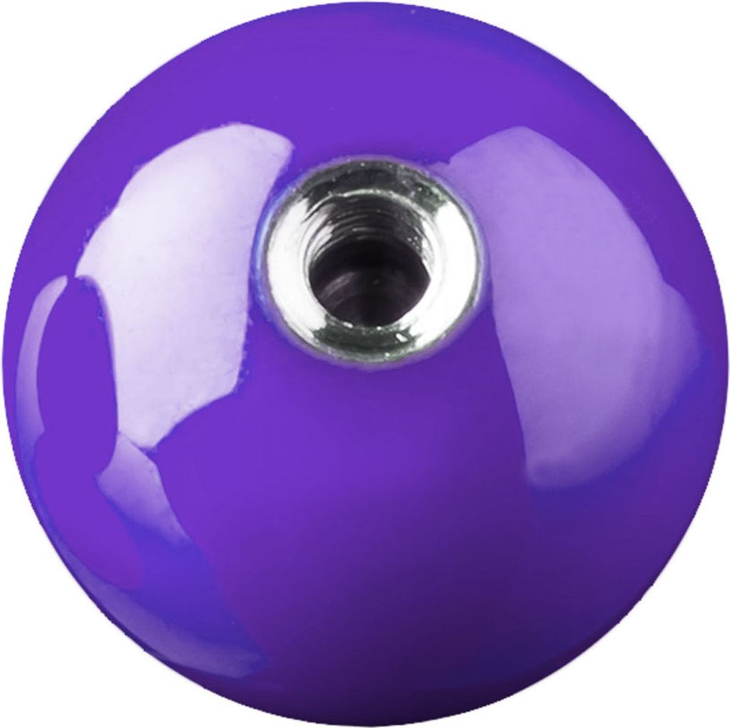 viva-adorno 1,6 x 3,5mm Piercing Schraubkugel Ersatzkugel Hochglänzend Farbig Emailiert Edelstahl-Gewinde verschiedene Farben und Größen Z376,Lila