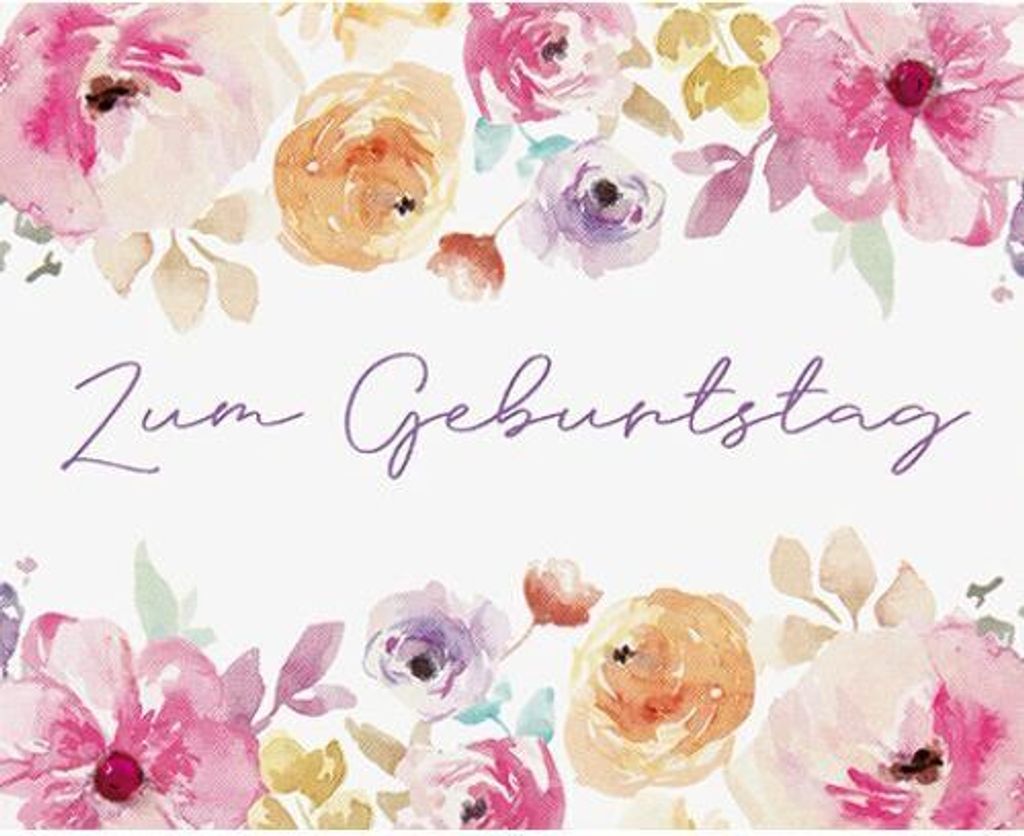 Geburtstag MidiKlammerkarte Blumenkärtchen mit Klammer und Umschlag