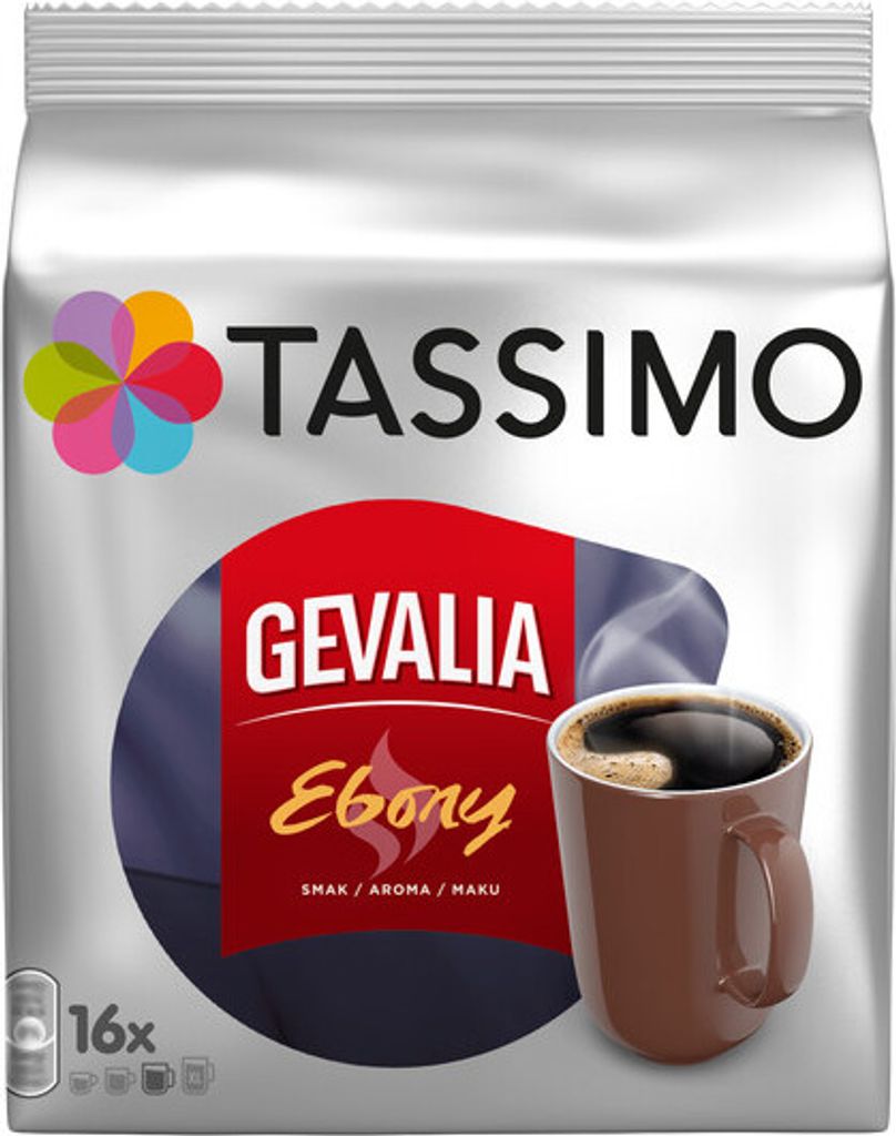 Tassimo Gevalia Ebony Mörkrost, Kaffee, 16 Kapseln, =16 Getränke
