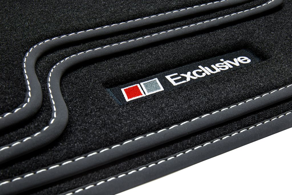 Neu ! Fußmatten für Audi  A4 S4-B8-8K Original Qualität Doppelnaht blau-silber 