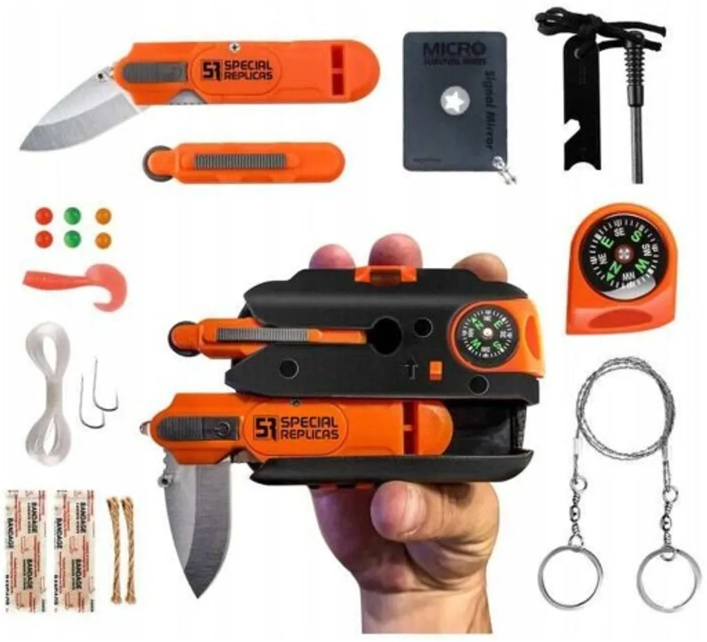 Kit De Survie 30 En 1 – Complet Avec Couteau, Filtre à Eau, Sifflet, Lampe, Trousse Premiers Secours – Pour Randonnée, Camping, Voyage – Léger 720g