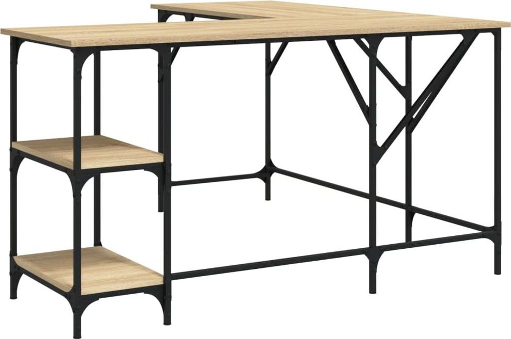 vidaXL Schreibtisch Sonoma-Eiche 139x139x75 cm Holzwerkstoff