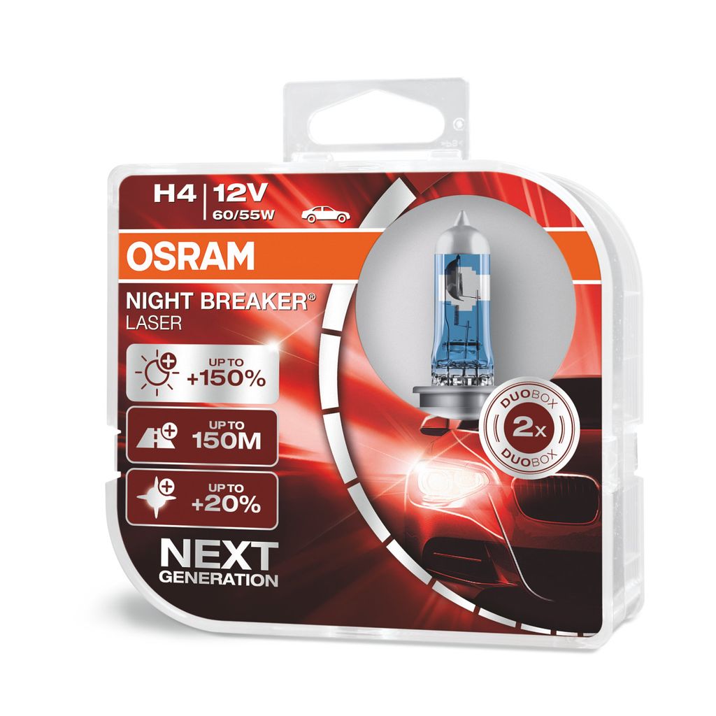 OSRAM NIGHT BREAKER® LASER H4 NEXT GENERATION HALOGEN SCHEINWERFERLAMPE 12V