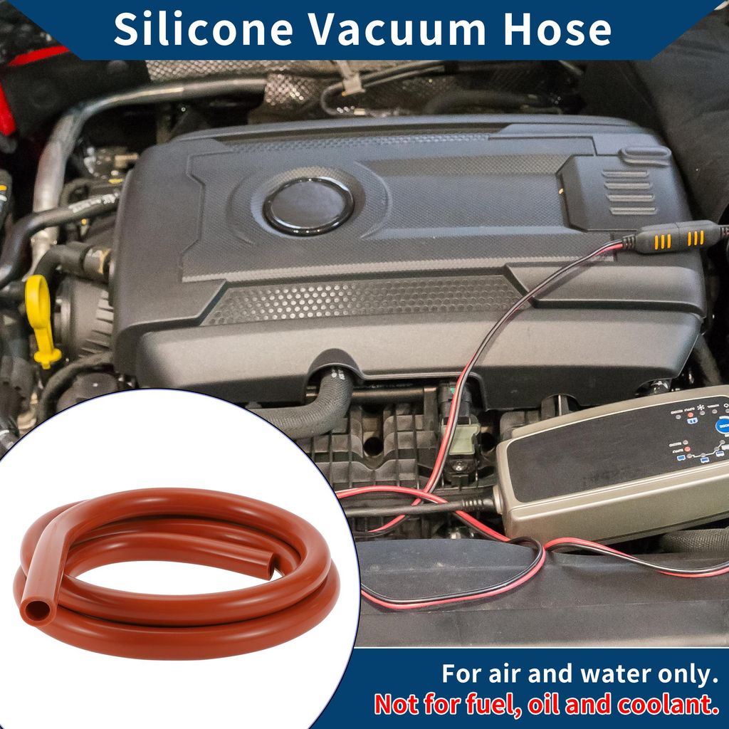 Silikon-Vakuumschlauch für Automobil-Vakuumsysteme Hochtemperatur 6Ft 1/2" 12mm ID 3mm Dicke 1 Stück Rot