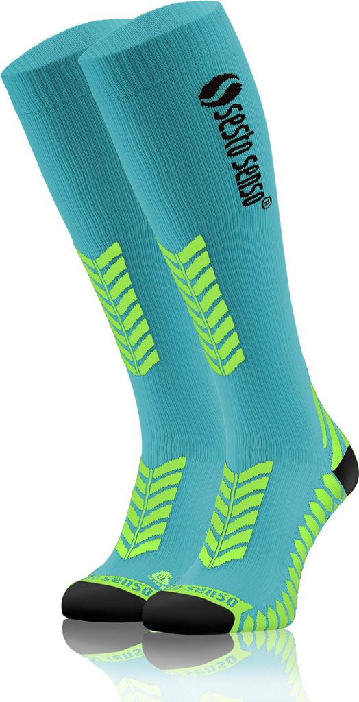 Sesto Senso Sportliche Kniestrümpfe Unisex Hohe Atmungsaktive Sportsocken Türkis 35-38